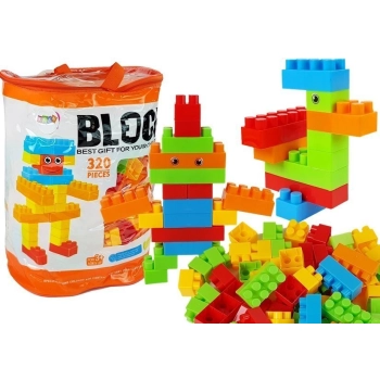 Duży Zestaw Klocki Konstrukcyjne w worku 320 elementów