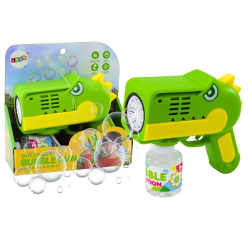 Pistolet Na Bańki Mydlane Światła Dinozaur Zielony