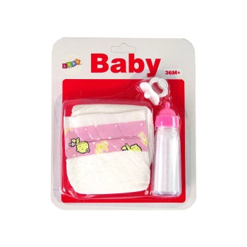 Zestaw Dla Lalek Akcesoria Smoczek Butelka Pieluchy