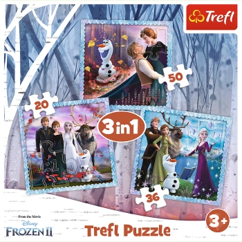 Puzzle - 3w1 (20, 36, 50) - Kraina Lodu II - Magiczna opowieść - Trefl 34853