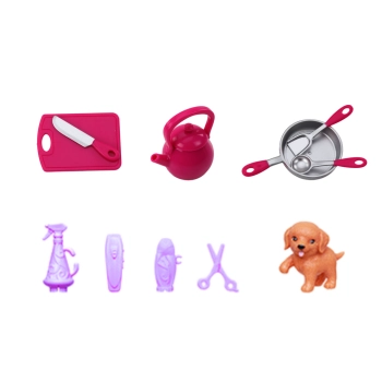 Lalka Anlily 4w1 Lekarz Fryzjer Kucharka Zwierzęta Ubrania Akcesoria