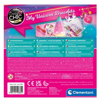 Crazy Chic Zestaw Koralików Bransoletki z Jednorożcem Clementoni 50882