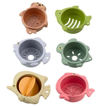 Zestaw Kubeczków Do Układania Kąpieli 2w1 Pastelowe 6el