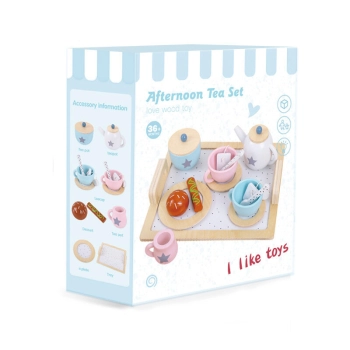 Serwis Kawowy Herbata Drewniany Zestaw Małe Agd Ciastka