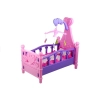 Duże Łóżeczko Dla Lalki z Karuzelką i Pościelą Różowo-Fioletowe 48cm