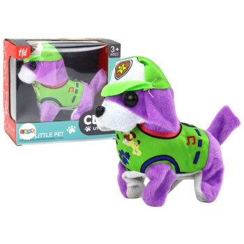 Piesek Pluszowy Interaktywny Zwierzątko Chodzi Szczeka Fioletowy