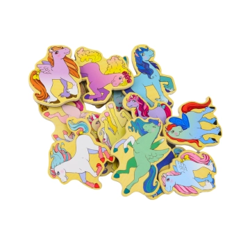 Zestaw Magnesów Drewnianych Jednorożce Kolorowe 20 Sztuk