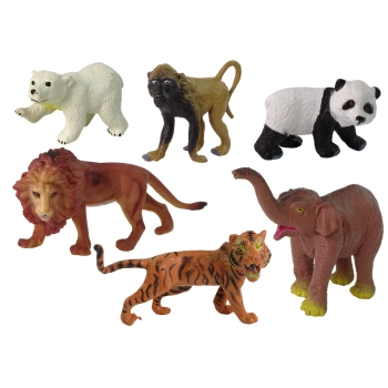 Zestaw 6 Figurek Dzikie Zwierzęta Safari Figurka Tygrys Małpa Lew