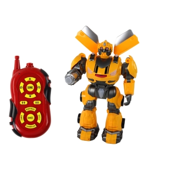 Duży Robot Zdalnie Sterowany R/C Żółty Dźwięk Światła
