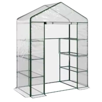 Mini Szklarnia Balkonowa Ogrodowa 4 Półki Metalowe Folia PVC 195 x 143 x 73cm