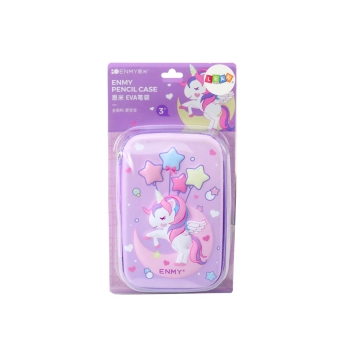 Duży Piórnik 3D Jednorożec Rozkładany Fioletowy 23x15x5 cm