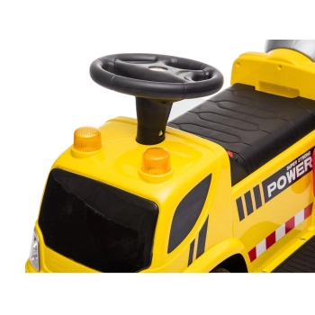 Pojazd Jeździk Betoniarka Dźwięki Podpórka Na Akumulator Żółta