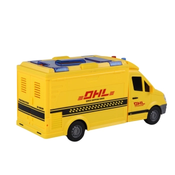 Auto Dostawcze 1:16 Napęd Frykcyjny Otwierane Drzwi Światła Dźwięki Żółte