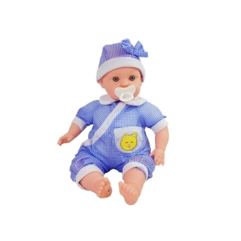 Lalka Bobas 45 cm Niebieskie Ubranie