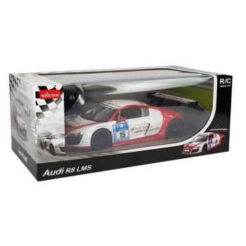 Auto R/C Audi R8 LMS Rastar 1:14 Biało-Czerwone
