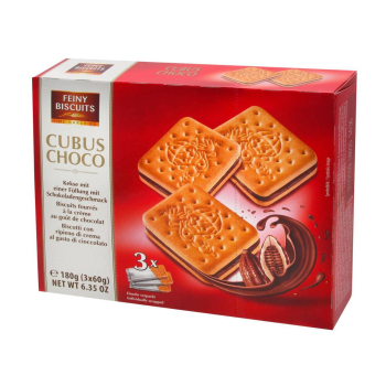 Cubus Choco Herbatniki z Nadzieniem Czekoladowym 180g
