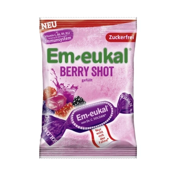 Em-eukal Berry Shot Cukierki bez Cukru Owocowa Przyjemność z Jagód 75 g