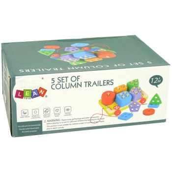 Drewniane Klocki Platforma Na Kółkach Niebieska Sorter Kształty Układanka