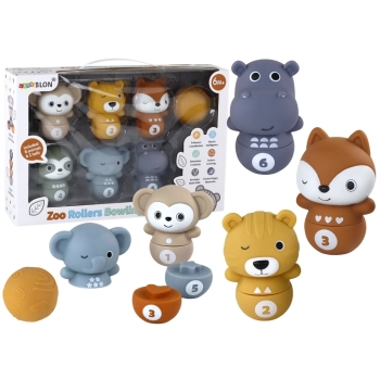 Miękkie Kręgle Gra Zręcznościowa Dla Malucha Zwierzątka 6szt