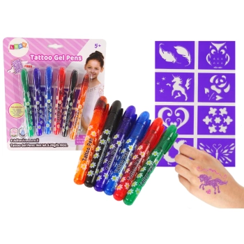 Długopisy Żelowe Do Robienia Tatuaży 6 sztuk Brokatowych Długopisów Szablony