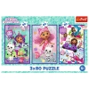 Puzzle - 3x80 - Kolorowe dni Gabby - Koci Domek Gabi - Trefl 34882