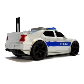 Auto Policji na Baterie 1:20 Światła i Dźwięki z Naciągiem Srebrne