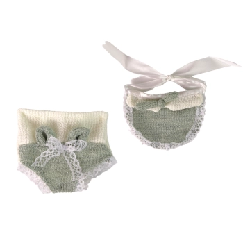 Lalka Słodki Bobas Sweter Czapeczka Zielona 30 cm