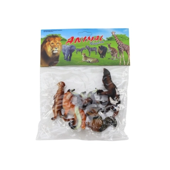 Figurki Zwierząt 5 Sztuk Wiewiórka Surykatka Mrówkojad Lis Lemur