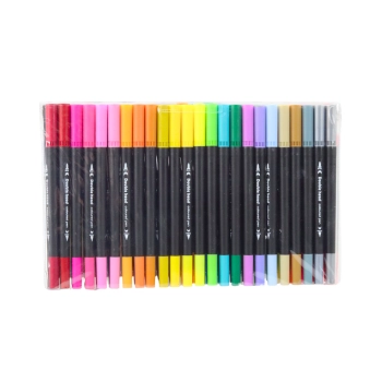 Zestaw Pisaków Dwustronnych 48 Sztuk Różnokolorowe W Organizerze