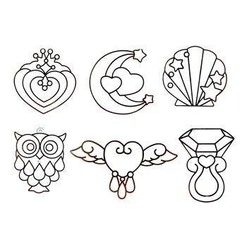 Witraże Zawieszki Do Malowania Zastygająca Farba 6 szt.