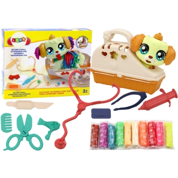 Zestaw Kreatywny Ciastolina Piesek w Transporterze Weterynarz