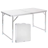 Stół Turystyczny Kempingowy Składany Regulowany Aluminiowy Biały 120x60cm