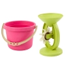 Zestaw Zabawek Do Piasku Wiaderko Młynek Sitko foremki Pastelowy