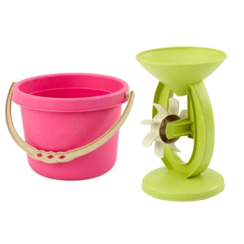 Zestaw Zabawek Do Piasku Wiaderko Młynek Sitko foremki Pastelowy