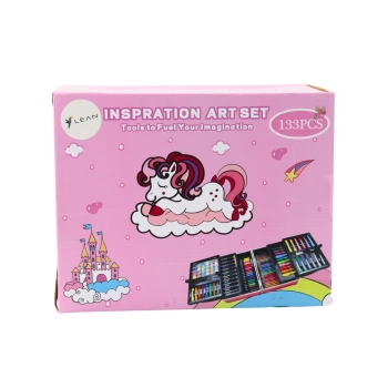 Zestaw Artystyczny w Rozkładanej Walizce z Jednorożcem 133 El