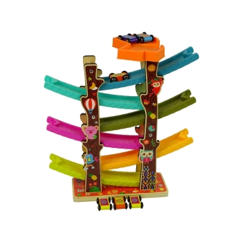 Kolorowy Tor Dla Autek Zjeżdżalnia Drzewko 6 Poziomów