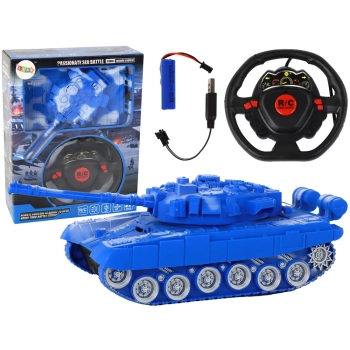 Czołg R/C Zdalnie Sterowany Światła Dźwięk Niebieski 1:18 27MHz