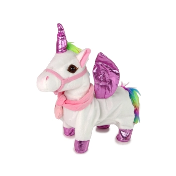 Konik Maskotka Interaktywna Jednorożec Biały Różowe Skrzydła