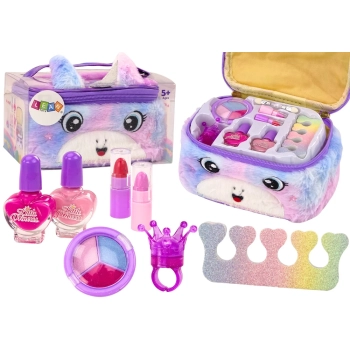 Zestaw Piękności Pluszowa Kosmetyczka Jednorożec Lakiery Cienie