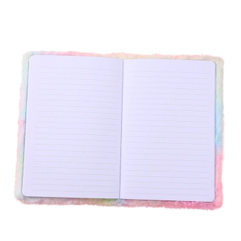 Pluszowy Futerkowy Notatnik Zeszyt W Linie Z Jednorożcem Grzywa Kolorowy A5