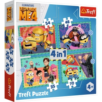Puzzle - 4w1 (35, 48, 54, 70) - Zwariowane Minionki - Trefl 34648
