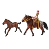 Zestaw 3 Figurek Konie i Zagroda Figurka Koń Źrebak Jeździec