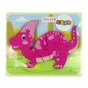 Drewniane Puzzle Dinozaur Corythosaurus Różowy Spinosaurus Fioletowy