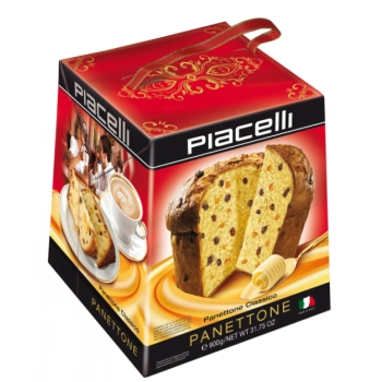 Piacelli Panettone Classico Tradycyjne Włoskie Ciasto Drożdżowe 900 g