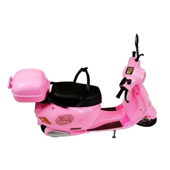 Zestaw Lalka Ze Skuterem Kask Długie Włosy Różowy