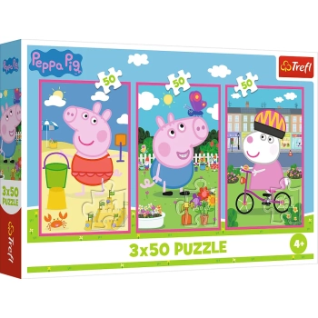 Puzzle - 3x50 - Siła przyjaźni Świnka Peppa - Trefl 34877