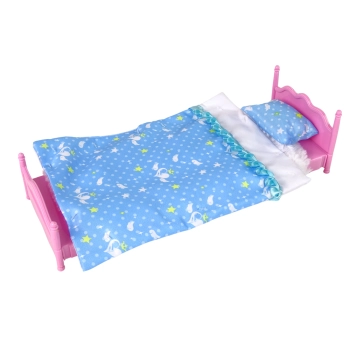 Lalka Meble Zestaw Łóżko Szafa Toaletka