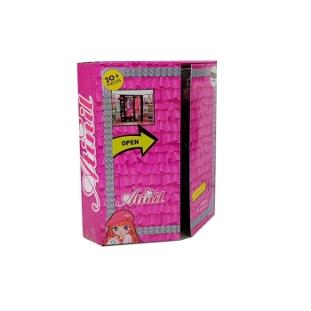 Lalka Fioletowa Suknia Bal Torebka Szpilki Biżuteria