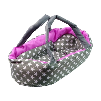 Wózek Dla Lalek Spacerówka 2 w 1 Torba Nosidełko Różowy Gwiazdki