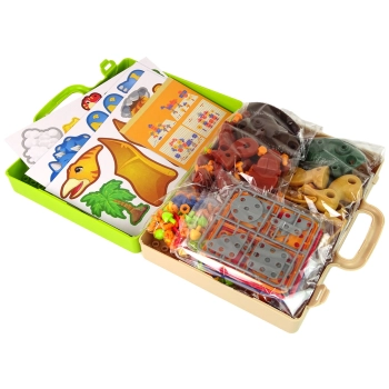 Zestaw Plansza Klocki DIY Dinozaury Śrubokręt